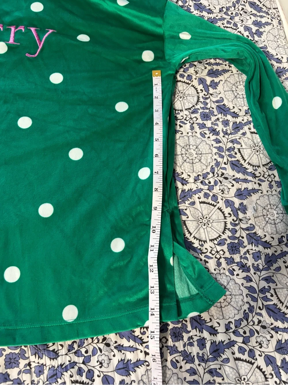 Women's size Medium Green Polka Dot 'Merry' Pajama Set - worn once joggers